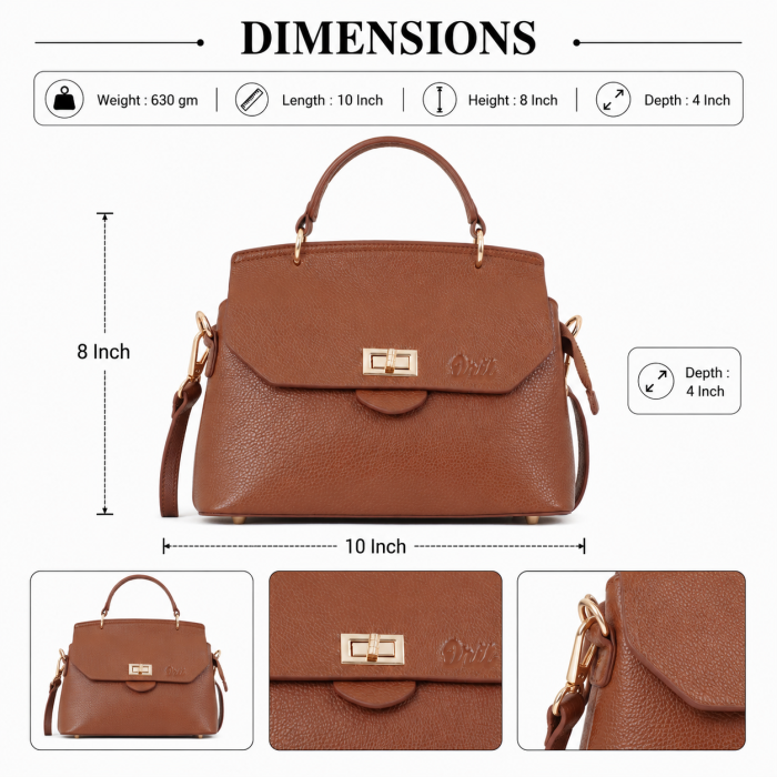 Oril Florence Shoulder Satchel Bag - Image 11