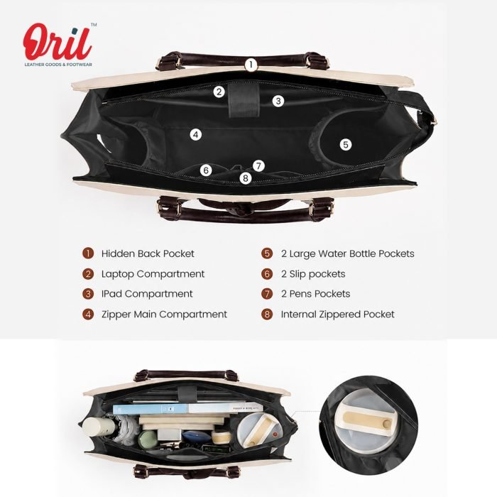 Oril Oxford Work Tote Bag - Image 6