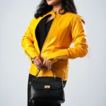 Oril Mustard Biker Jacket