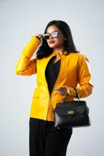 Oril Mustard Biker Jacket - Image 2