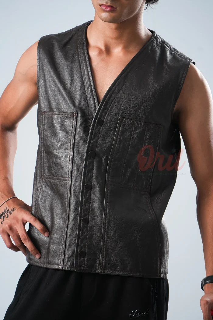 Oril Maverick Leather Vest - Image 2