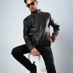 black leather jacket